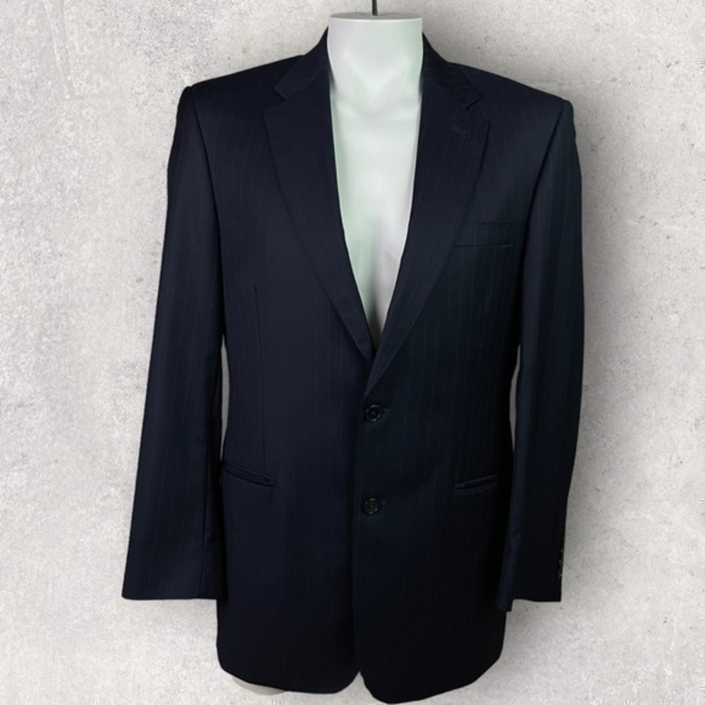 Jos A Bank Signature Gold Navy Pinstripe Sport Coat Blazer Jacket Men’s 41L